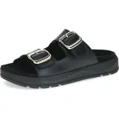Caprice Damen, sandales plates en cuir, avec deux brides, semelle compensée, référence : 9-27202-46, taille : 37 EU, couleur : noir