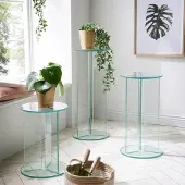 Freiraum Blumentisch >4/150< in Klarglas, Glas - 30x30cm (BxH)
