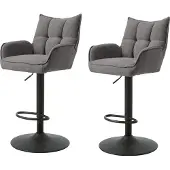 Freiraum Barhocker >Marilla< (2er-Set) in graphite - 52x113,5x53 (BxHxT)