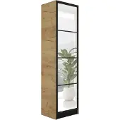 KIER FURNITURE Armoire avec miroir 53 x 205 cm - Chêne Craft