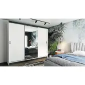 KIER FURNITURE Armoire multi-usages RETRO 1 200 - Blanc 200x205x59 cm