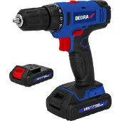 Dedra Perceuse/Visseuse, Ded7880B 18V, 2X1.5Ah Li-Ion, Mandrin 0.8-10Mm, 2 Vitesses, 30Nm, 21+1 Réglages De Couple, Led