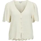 Object Sanne Short Sleeve Blouse Beige,Blanc 34 Femme
