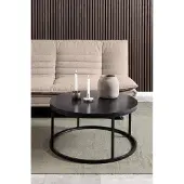 Freiraum Couchtisch >Spiro< in schwarz, MDF, Stahl - 40x80cm (HxD)