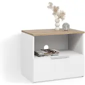 Livinity Meuble TV Piave Blanc/Sonoma 60x50cm avec tiroir, Model 58749