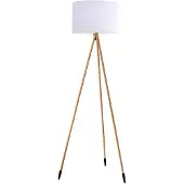 Lumisky Lampadaire Trépied Sans Fil Design Tamboury Wood H 155 Cm