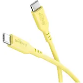 Goobay Câble en silicone USB-C, 1,5 m, jaune -
