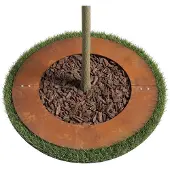Relaxdays - Anneau d'arbre, acier patiné, bordure de gazon pour tronc d'arbre, arbres et arbustes, Ø 80 cm, anneau de plantation pour jardin, acier Corten, marron