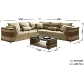 AEA Blanc Canapé D'Angle Luxe En Cuir Salon Moderne