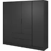 Bettso Armoire moderne LYKE pour le salon Noir