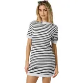 Super.natural Casual Stripe Bio Regular Fit Short Sleeve Dress Blanc L Femme