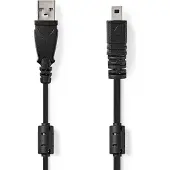 Nedis Câble USB - USB 2.0 - USB-A mâle - UC-E6 8-pin mâle - 480 Mbps - Nickelé - 2,00 m - Rond - PVC - Noir - Etiquette
