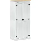 vidaXL Armoires blanches 76 x 50 x 170 cm en pin massif
