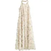 Next Robe de soirée beige / vert clair / rosé