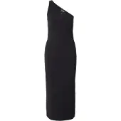 EA7 pour femme. 7W000962_AF12484 Robe asymétrique en maille extensible noire (S), Sport, Coton, Sans manches / bretelles