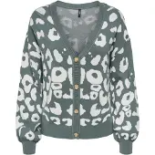 ONLY Cardigan 'ONLLEONA' jade / blanc