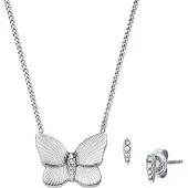 Fossil Parure de bijoux 'Sutton' argent / transparent