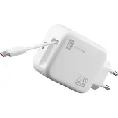 Cellularline Retractable Power 30W Smartphone, Tablette, Universel Blanc Secteur Charge rapide Intérieure