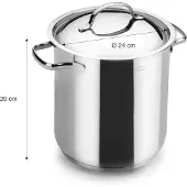 Lacor 32125 Marmite à soupe avec couvercle 24 cm Basic