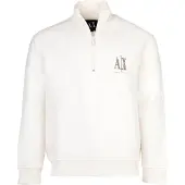 Armani Exchange Sweat-shirt beige foncé / blanc cassé