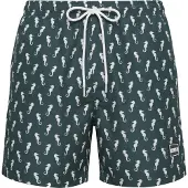 Urban Classics Shorts de bain vert foncé / blanc