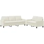 vidaXL Ensemble de canapés 2 pièces avec coussins Crème Velours