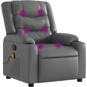 Syfax Fauteuil de massage inclinable gris similicuir