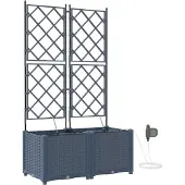 vidaXL Pots de jardin Gris 80 x 40 x 142 cm Acier