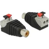 DeLOCK Bornier RCA/prise femelle (Accessoire), Adaptateur audio, Gris, Rouge, Noir