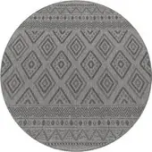 Tapis.fr Tapis d'intérieur & extérieur Verona anthracite 80 cm rond