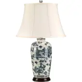 Elstead Lighting Lampe de table Blue Traditional blanche et bleue, 1xE27x60W, porcelaine, dimensions : 73x46x19 cm, IP20, Elstead
