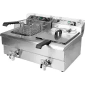 YATO Friteuse Gastro 2x12L avec robinet de vidange 2x5000W 550x730x400mm 380-400V