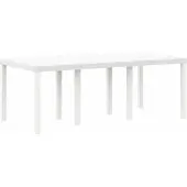 vidaXL Table de jardin blanche 200 x 100 x 73 cm Poly-Rattan