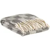 Vivaraise Plaid recyclé Isabel damier ardoise - 130 x 160 cm