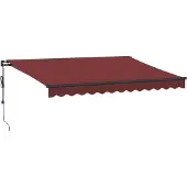 vidaXL Store automatique avec LED rouge vin 350 x 250 cm