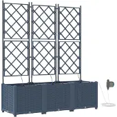vidaXL Pots de jardin Gris 120 x 40 x 142 cm Acier