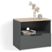 Livinity Meuble TV Piave Anthracite/Sonoma 60x50cm avec tiroir, Model 58748