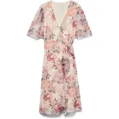 Vero Moda Robe olive / rose / rose clair / blanc