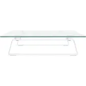 vidaXL Support d'écran blanc 60x35x8 cm verre trempé et métal