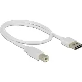 DeLOCK Câble EASY-USB 2.0 type A vers type B 0,5 m blanc, connectable des deux côtés