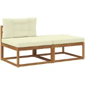 vidaXL Modules de canapé modulable avec coussins (2 pièces), couleur naturelle