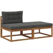 vidaXL Modules de canapé modulable avec coussins (2 pièces), couleur naturelle