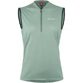 Loeffler Half Zip Plain Sleeveless Jersey Vert 38 Femme