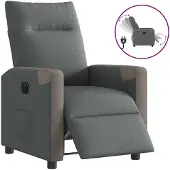vidaXL Fauteuil relax électrique gris foncé Tissu