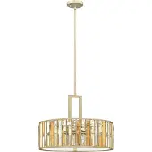 HINKLEY Lampe à suspension, perles d'ambre cristaux acier, D 54 cm