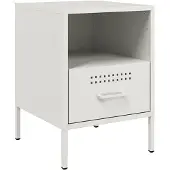 vidaXL Table de chevet blanc 36x39x50,5 cm acier
