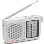 Aiwa Radio de poche avec FM/AM Argent