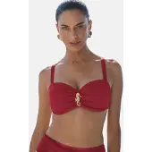 Love & roses Hauts de bikini rouge foncé