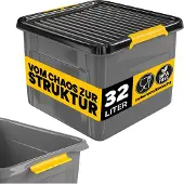 B2X Storage box grey/anthracite 39x39x26cm stackable