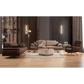 Xl Moebel Gmbh Beige-Braune Wohnzimmer Sofagarnitur 3 Sitzer Polstersessel Couchtisch